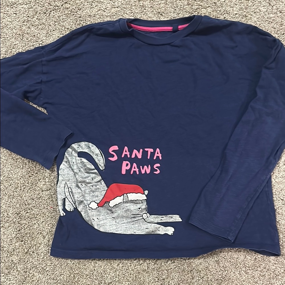 Santa Paws Navy Long Sleeve Shirt